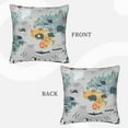 thumbnail image 3 of Bingfone The World Map with Cartoon Animals Linen Throw Pillow Covers Cushion Case Pocket Button Vintage Farmhouse Pillowcase for Sofa Couch Bed (without pillow core) 18"x18", 3 of 9