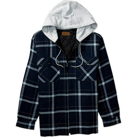 Big Men's Hooded Flannel Zip Shirt Jacket