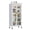 White, variant on 65.2" Kitchen Pantry Storage Cabinet with Acrylic Glass Door, Adjustable Shelves & Wheels,Metal Tall Food Pantries Cabinets,for Kitchen, Living Room and Dining Room, White
