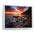 thumbnail image 2 of Designart "Coastal Birds Rocky Beach wall art" Nautical & Beach Floater Framed Wall Art Living Room, 2 of 7
