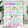 thumbnail image 5 of Kids Colorful Bathroom Rules Shower Curtains,Kids Shower Curtain,Inspirational Quotes Wood Planks Words Cloth Fabric Shower Curtain for Bathroom Decor,Children Bathroom Curtain with Hooks 47X64in, 5 of 5