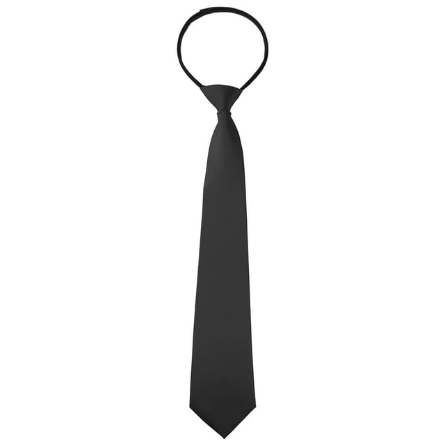 Corbata de cremallera preatado Inspire Chic para hombres, color sólido, formal y casual, ajustable, corbata ancha negra de 48 cm/18.9'