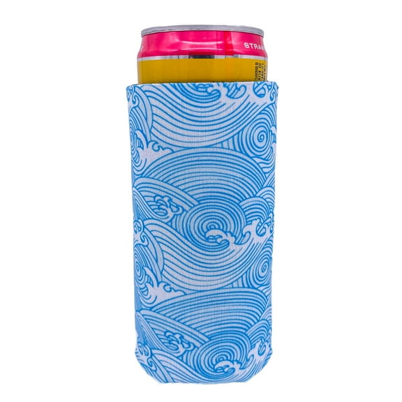 Blue Waves Pattern Slim Can Coolie