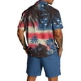 thumbnail image 4 of 4th of July Men's 2 Piece Shorts Set Summer Beach Outfits Short Sleeve Button Down Shirts and Shorts US 250 Years Anniversary Vacation Sets, 4 of 6