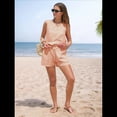 thumbnail image 4 of Conjuntos de Dos Piezas de Verano para Mujer: Camiseta Sin Mangas y Pantalones Cortos A Juego, Chándal de Algodón A Rayas, Rayas Naranjas, Talla M, 4 of 8