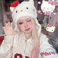 thumbnail image 1 of Gorro de felpa Kawaii Cinnamoroll, dibujos animados, Hellokittys, My Melody, Stellalou, orejas de conejo, puede mover, Sanrios, niños, niña, gorro cálido de invierno LIUWENJING unisex, 1 of 2