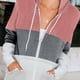 thumbnail image 5 of Pntutb Mujer Casual Empalme Color Sólido Manga Larga Cremallera Jersey Con Capucha Tops Con Bolsillo Liquidación Pntutb Pntutb-4221, 5 of 8