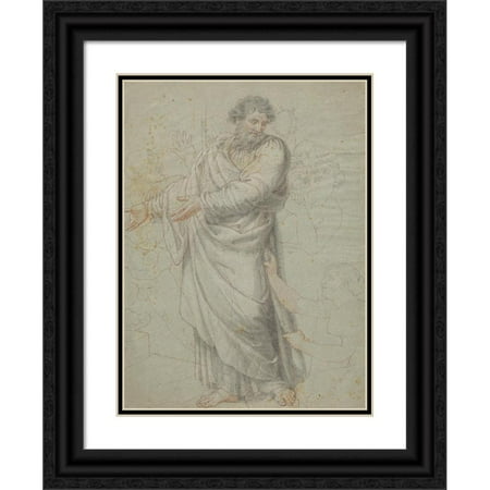 Edward Francis Burney 19x24 Black Ornate Framed Double Matted Museum Art Print Titled: Study for the Figure of St. Paul