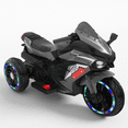 thumbnail image 6 of Werseon 12V Electric Motorcycle for Kids, 3-Wheel Ride On Motorcycle for 3-6 Years Old, Battery Powered Ride on Toy with LED Light Wheels, MP3, Bluetooth, up to 110lbs, Gray, 6 of 15