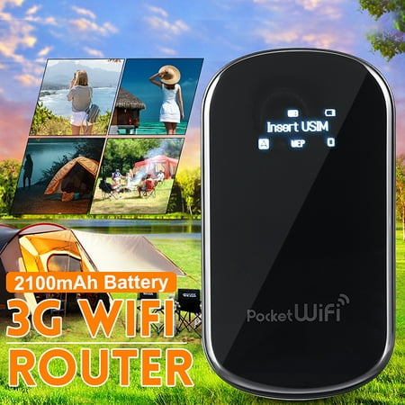 Modem 3g Unlocked Router 3G LET Mobile WiFi Router Hotspot Mini Mobile Broadband Hotspot SIM Card Portable Router Modem for Car Home Mobile Travel Camping ()