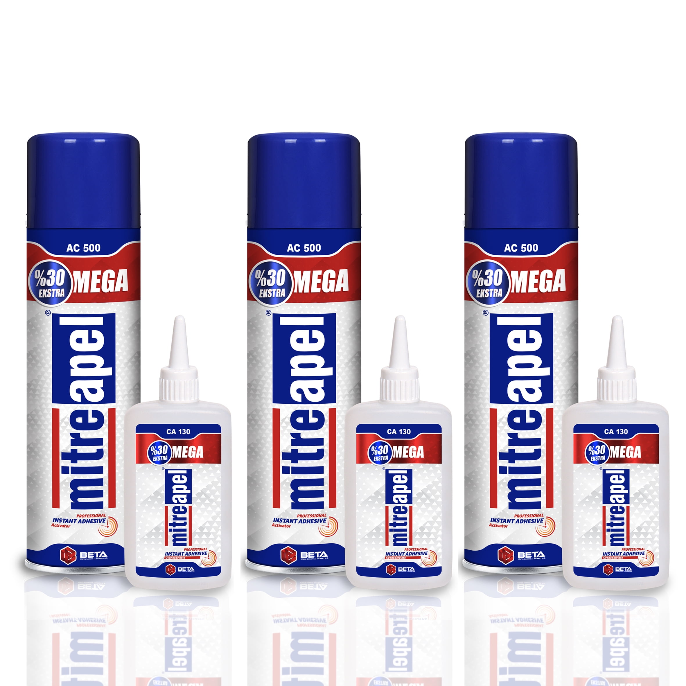 MITREAPEL Super CA Glue with Activator (3x4.5 oz 3 x 16.9 fl oz) 3