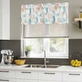 thumbnail image 4 of Teal Red Seahorse Coastal Curtain Valances for Windows, Kitchen Valance Window Treatments Panel 2 Pack, Nautical Beach Coral Starfish Rod Pocket Short Curtains for Bathroom Bedroom 42 x 18 Inch, 4 of 8