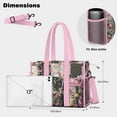 thumbnail image 5 of Teacher Tote Bag,Pioneer Flower Floral Print Pattern Teacher Utility Tote Bag,Large Work Tote Bags for Women with Multiple Pockets,Top Zipper Closure,13.8x10.6x6.7 Inch, 5 of 5