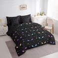 thumbnail image 2 of Homewish Colorful Cats 7-Piece Twin Bedding,Cartoon Animal Themed Bedding Comforter Set,Black,Black Reversible, 2 of 8