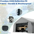 thumbnail image 4 of Erommy 20x30 ft Metal Carport, Protable Carport with Galvanized Steel Frame and Waterproof 3-Layer PE Cover, Silver Gray, 4 of 10