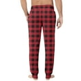 thumbnail image 4 of Pajama Pants Men Plaid Pajama Pants Drawstring Elastic Waist Cotton Plaid Sleep Soft Lounge Pants PJ Bottoms Joggers with Pockets, 4 of 5