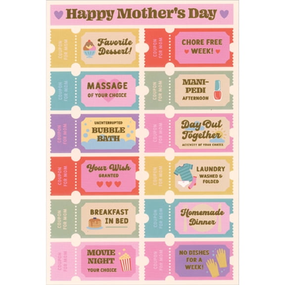 Pictura A Dozen Coupons Mother's Day Card for Mom
