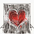 thumbnail image 1 of EREHome Polyester Fabric Photography Backdrop Gray 5x7ft Red Heart Gothic Photo Background Valentine Backgrounds, 1 of 1