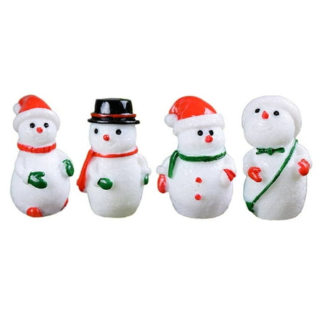 - Flying Outlets 4PCS Micro Landscape White Snowman Resin Christmas Crafts Decoration Small Miniature Ornaments