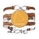 thumbnail image 1 of Pulsera de cuero Negro trenzado Unbranded geométrico tetraedro, 1 of 3