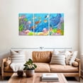 thumbnail image 2 of Elephant Stock Cartoon Underwater Animals Wall Art - Horizontal Multi Panel Canvas - Living Room Wall Decor - Kids And Nursery Multi Panel - Gray And Beige Decor - 56" x 27", 2 of 4