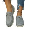 thumbnail image 4 of Willtoo Women’s Twist Strap Faux Suede Slip On Loafers, Closed Toe Soft Light Flat Shoes, Casual Footwear for Office, Shopping & Daily Walking, 4 of 7