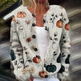 thumbnail image 2 of Cardigan Sweaters For Women Fashionable Halloween Lightweight Printed Cardigan Polyester Spandex Blending Shirts 1Pc White 2Xl Sweaters For Women, 2 of 4