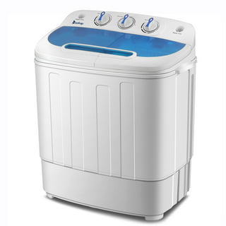 JupiterForce Portable Clothes Washing Machines with Drain Pipe, Mini  Compact Twin Tub Spin Dryer Laundry Machine for Bathroom, Dorms,  Apartments, Blue