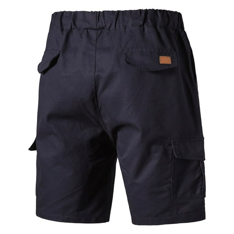 ‌Men's 9 Inch Cargo Work Shorts - Cotton Blend Utility Pants with