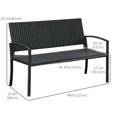 thumbnail image 3 of Outsunny Rattan Wicker Loveseat Garden Furniture with Armrests Black, 3 of 10