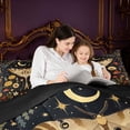 thumbnail image 4 of Homewish Boho Moth Twin Comforter Sets, Hippie Flower Mushroom Bedding Set, Black Reversible 2pcs, 1 Comforter and 1 Pillowcase, 4 of 6