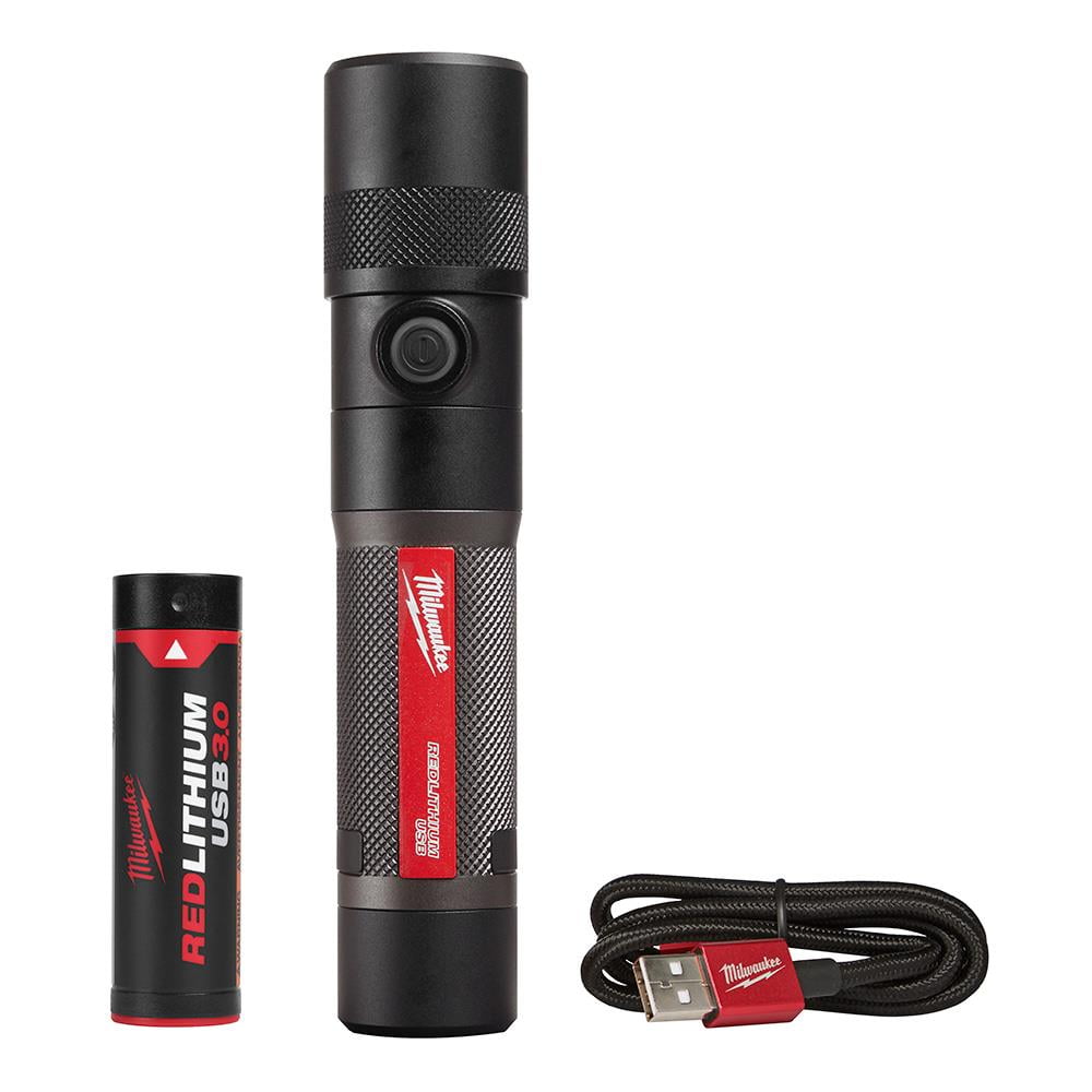 Milwaukee216121 USB Rechargeable 1100L Twist Focus Flashlight