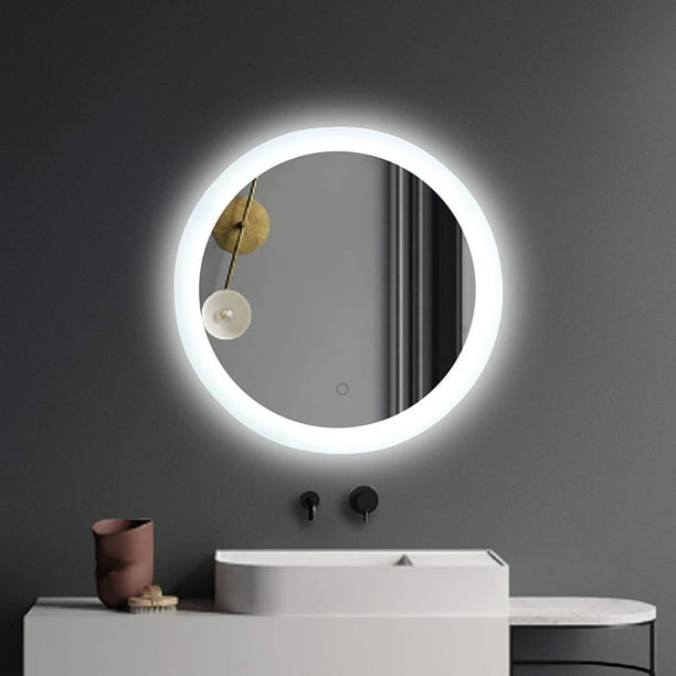 Exbrite 24 In Round Led Backlit, 24 Round Lighted Mirror