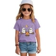 thumbnail image 4 of CAUYDY Toddler Baby Girls Halloween Shirts Pumpkin Graphic T-Shirt Ghost Spooky Season Tops Cute Short Sleeve Tees Clothes(Purple,11-12 Y), 4 of 5
