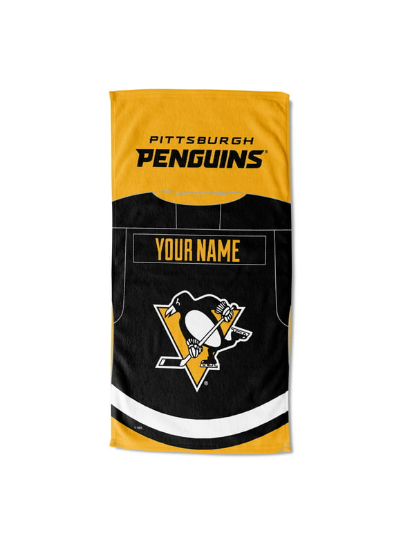Pittsburgh Penguins NHL Jersey Personalized Beach Towel, 30" x 60"