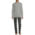 thumbnail image 2 of Hanes Men’s and Big and Tall Men’s Long Sleeve Crewneck Pajamas Set, 2-Piece, 2 of 7