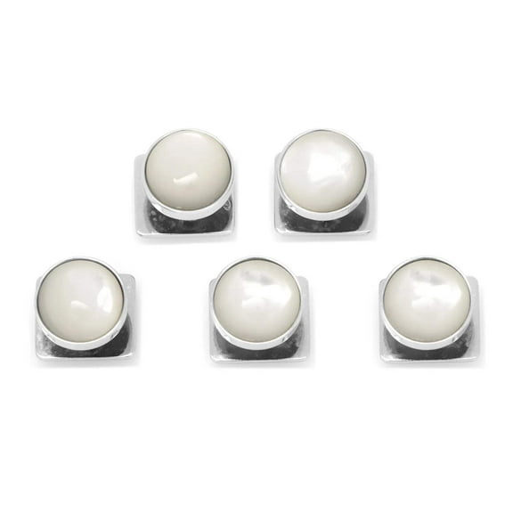 Cufflinks OB-MOP-ST White MOP Studs, Silver
