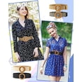 thumbnail image 3 of Women's Straw Woven Elastic Belts 4 Pack, 3 of 5