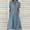 Blue, variant on EGNMCR Holiday Dresses for Women Womens Spring And Summer V-Neck Solid Denim Casual Short Sleeved Dress