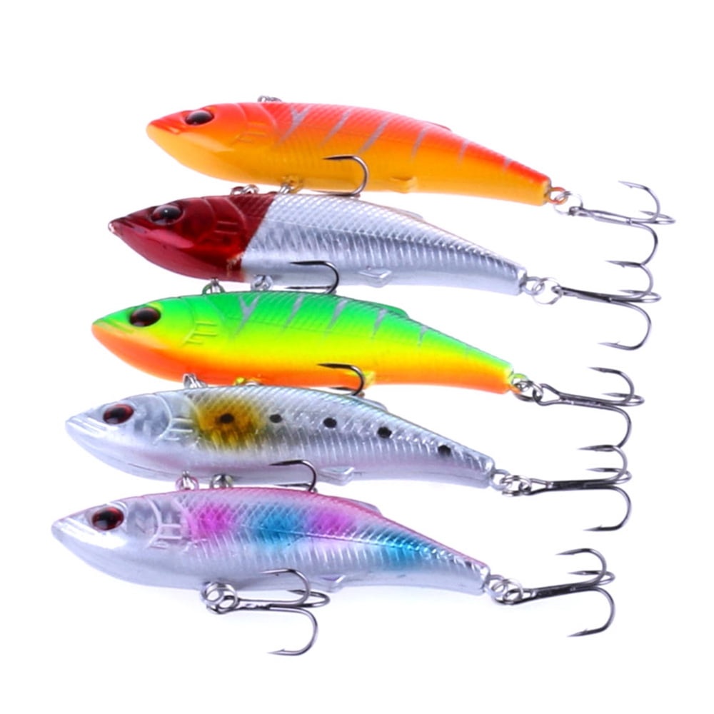 HENGJIA Fishing Lures, 5PCS Lipless Crankbaits for Bass, Top Water Lures Minnow VIB Hard Baits Sinking Fishing Lure for Saltwater Freshwater Bass, Redfish, Trout, Walleye