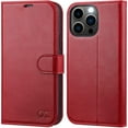 thumbnail image 1 of iPhone 13 Pro Case, PU Leather iPhone 13 Pro 5G Case[Card Holder][Kickstand] [TPU Inner Shell][RFID Blocking] Flip Phone Cover Compatible for 6.1 Inch iPhone 13 Pro -Black - 3 Rear Cameras (Red), 1 of 7