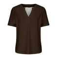 thumbnail image 4 of ZyeKqe Shirts for Women Casual V Neck T Shirts Short Sleeve Summer Top Loose Plain Tshirts TeesS-XXL, 4 of 6