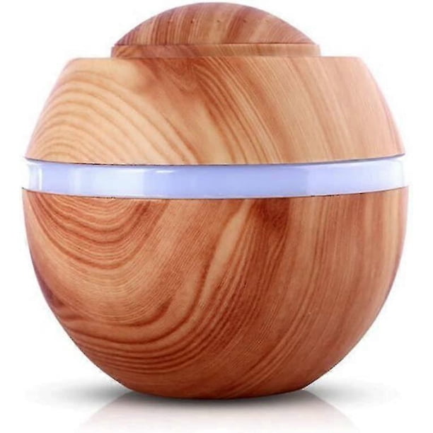 500ML Mini Humidifier Ultrasonic Diffuser Wood Grain Aromatherapy Oils Humidifier Aroma Lamp LED with 7 Colors Free SPA for Yoga Bedroom Office