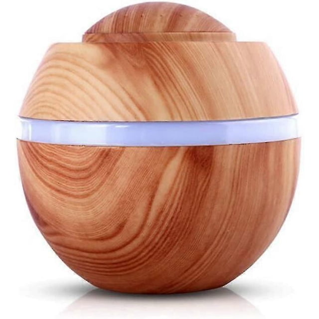 500ML Mini Humidifier Ultrasonic Diffuser Wood Grain Aromatherapy Oils Humidifier Aroma Lamp LED with 7 Colors Free SPA for Yoga Bedroom Office