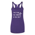 thumbnail image 2 of Wild Bobby The Way, The Truth & The Life Inspirational/Christian Women Tri-Blend Racerback Tank Top, Purple Rush, Small, 2 of 5