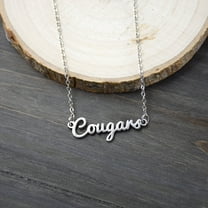 Fan Frenzy Gifts BYU Cougars Officially Licensed Laser Cougars Script Necklace
