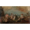 thumbnail image 2 of Robert Wilhelm Ekman 18x12 Black Ornate Wood Framed Double Matted Museum Art Print Titled - Harvest Party, Sketch, 2 of 5