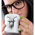 thumbnail image 2 of 3drose, Hipster Goat with Glasses, 11oz Two-tone Green Mug, 2 of 6