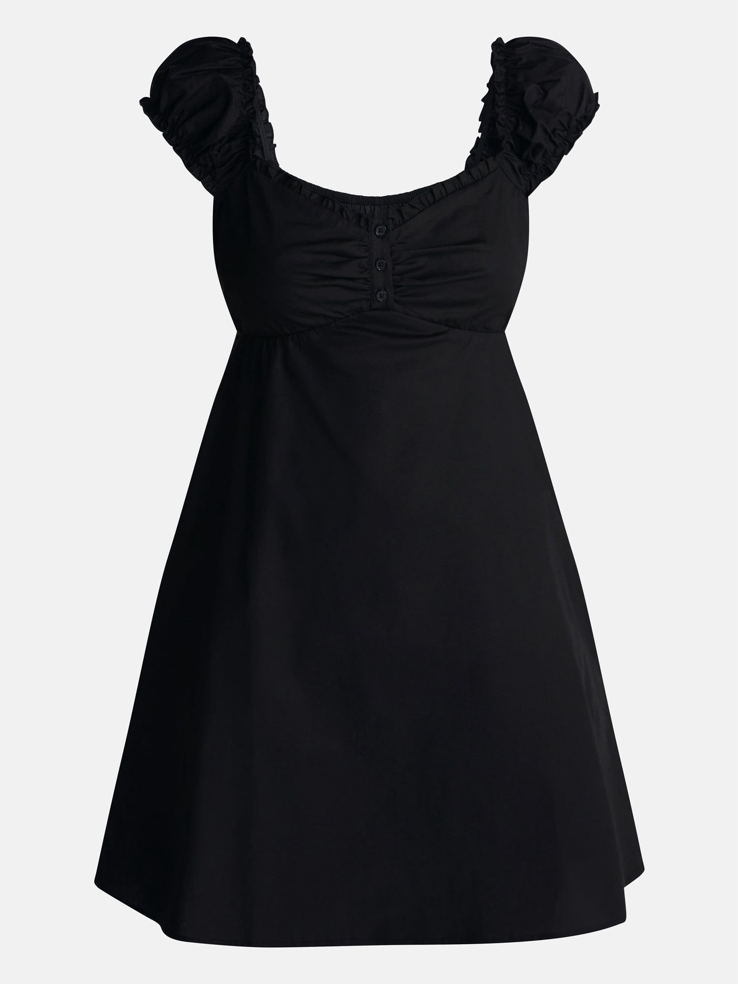 No Boundaries Poplin Fit and Flare Mini Dress, Women's XXS-XXL