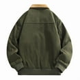 thumbnail image 5 of Miluxas Men's Winter Corduroy Jacket Thick Sherpa Fleece Lined Cotton Full Zip Warm Cargo Zipper Pockets Trucker Work thermal Army Green XL(XL), 5 of 9
